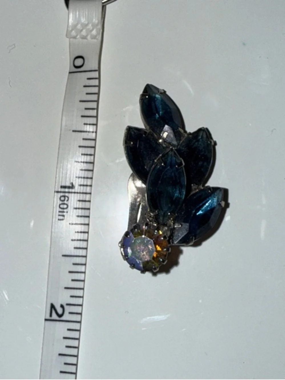 Blue Crystal Clip-on Earrings
